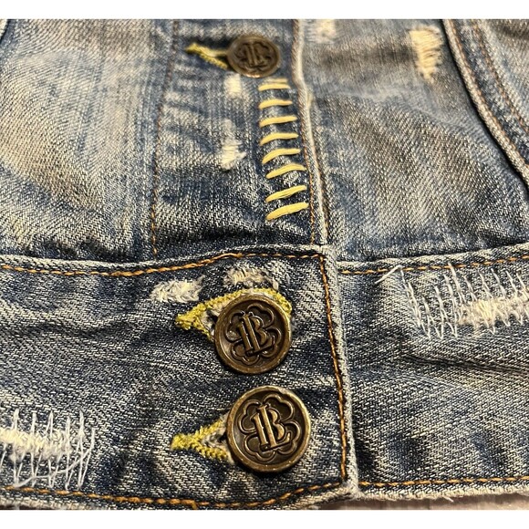 Vintage 90s Lucky Legend Denim Jacket Embroidered Hippie Patches Made In USA S - Picture 13 of 16